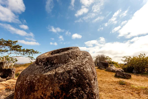 Llanura Los Tarros Piedra Antigua Paisaje Arqueológico Megalítico Provincia Xieng — Foto de Stock