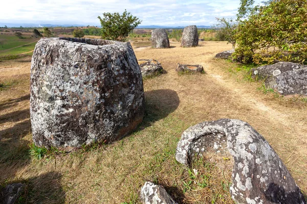 The Plain of Jars is Ancient stone a megalithic archaeological landscape in Xieng Khouang Province, Laos