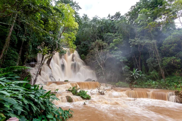 Luang Prabang, LAOS 'daki Tat Kuang Şelaleleri' ni sel bastı.