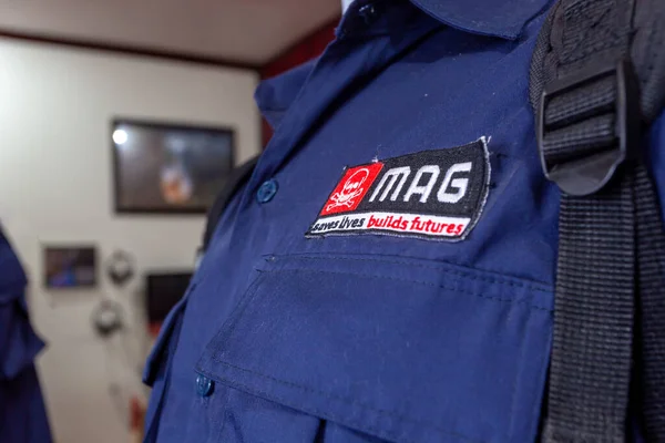 Vientiane Laos 12 Ekim 2017 Mayın Danışma Grubu Logosu (MAG) MAG UXO Ziyaretçi Merkezi Vientiane Laos 'ta 
