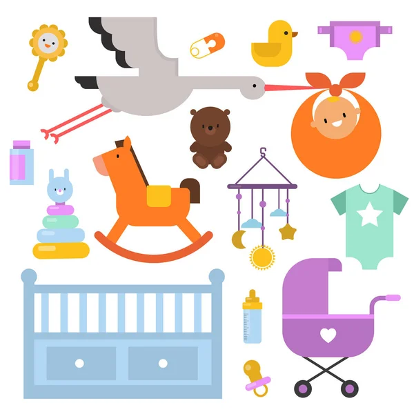 Articoli per neonati e neonati — Vettoriale Stock