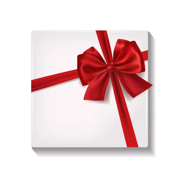 Ruban cadeau rouge avec arc — Image vectorielle