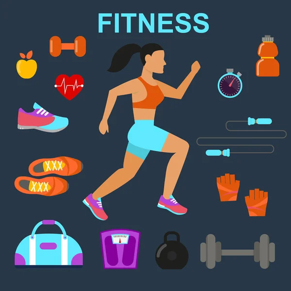 Conjunto de iconos fitness — Archivo Imágenes Vectoriales