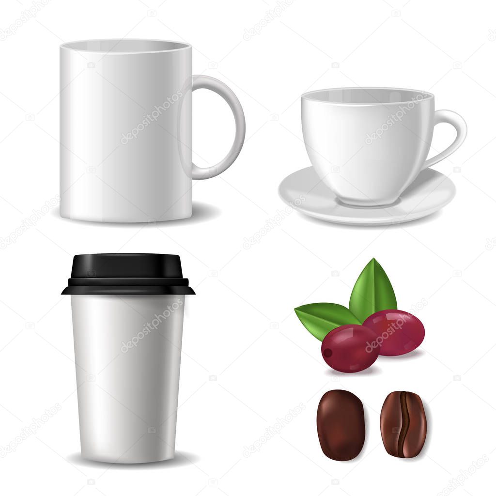  Realistic coffee set