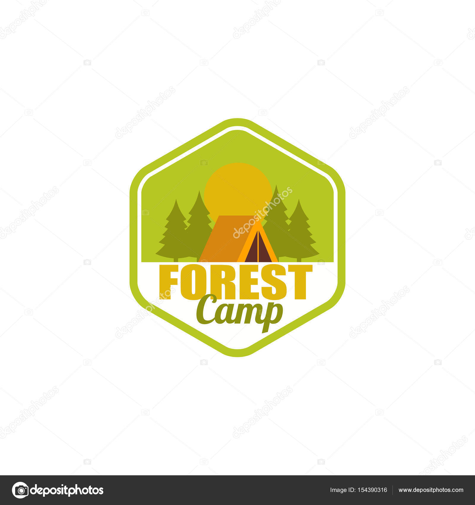 Forest camping green logo Stock Vector by ©SvelanaST 154390316