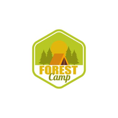  Orman yeşil kamp logosu