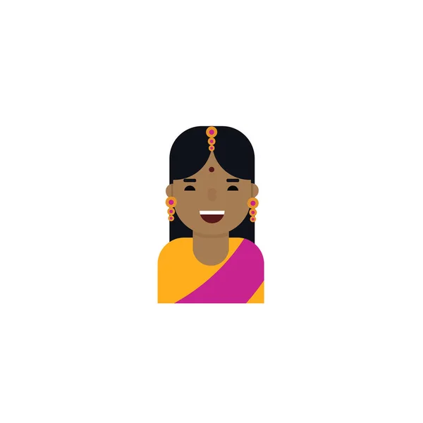 Femme indienne avatar . — Image vectorielle