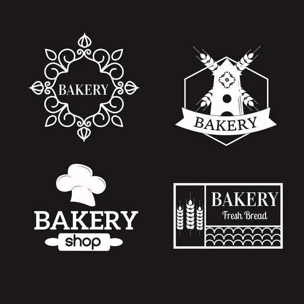 Ретро-логотипы пекарен — стоковый вектор