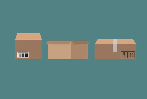 Boîtes carton d'emballage — Image vectorielle