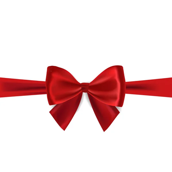 Red gift ribbon with bow — Stock Vector