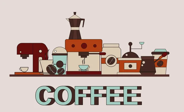 Set de elementos de café — Vector de stock