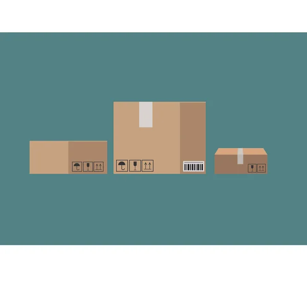 Packaging carton boxes — Stock Vector