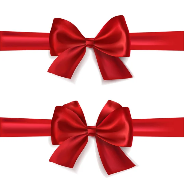 Red gift ribbon with bow — Stock Vector