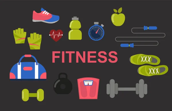 Conjunto de iconos fitness — Archivo Imágenes Vectoriales