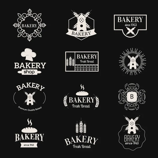 Retro ekmek Logotype seti — Stok Vektör