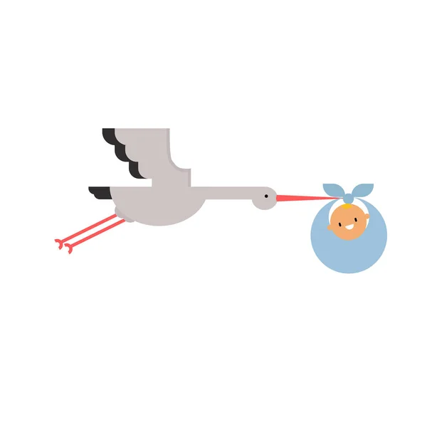 Cigogne accouchant d'un nouveau-né . — Image vectorielle