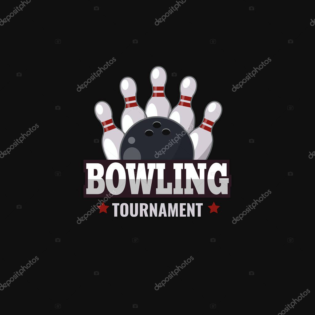Bowling vector sport logo, label. Modern emblem