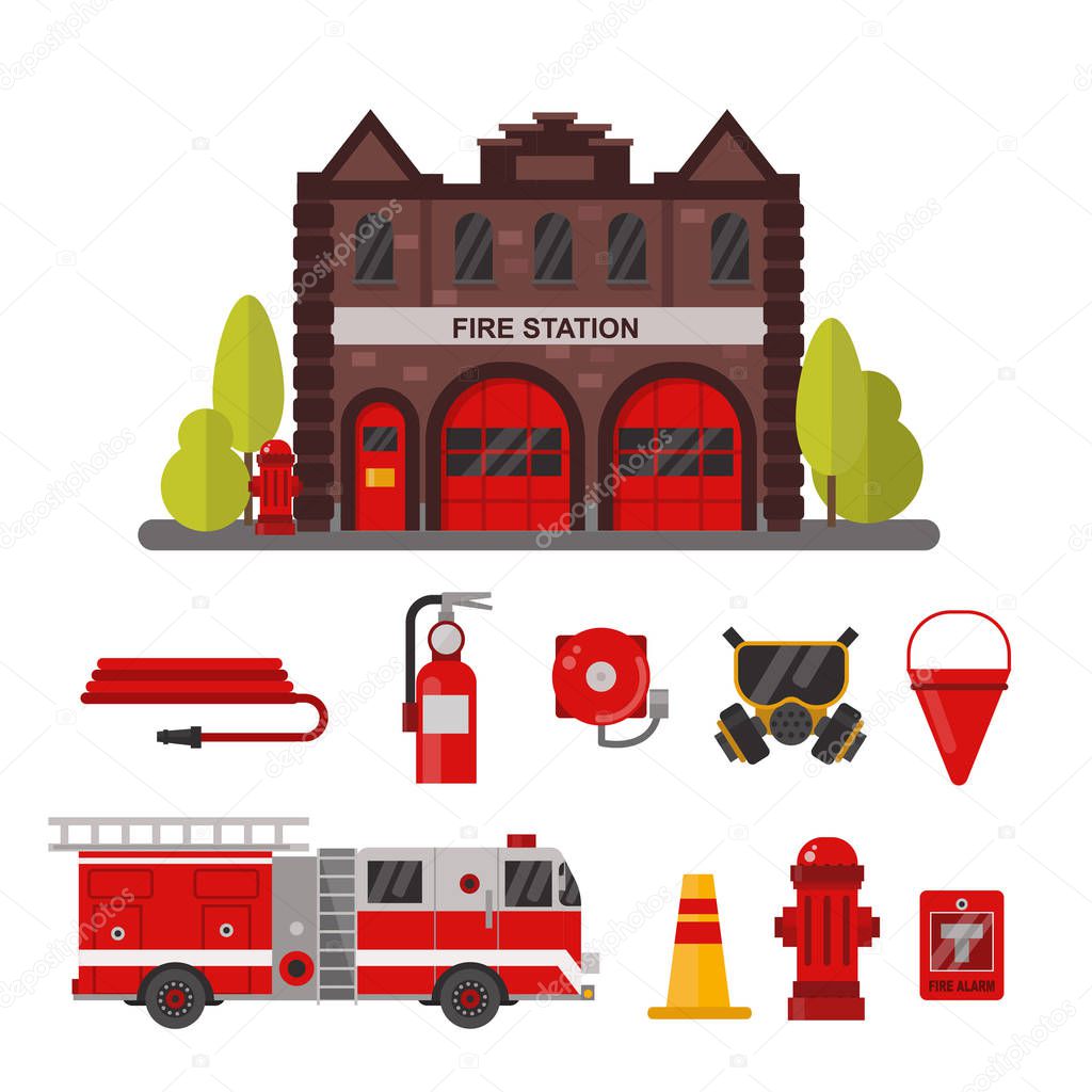  firefighter protection equipment set. 
