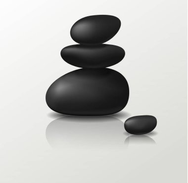 Gerçekçi vektör 3d zen taşlar 