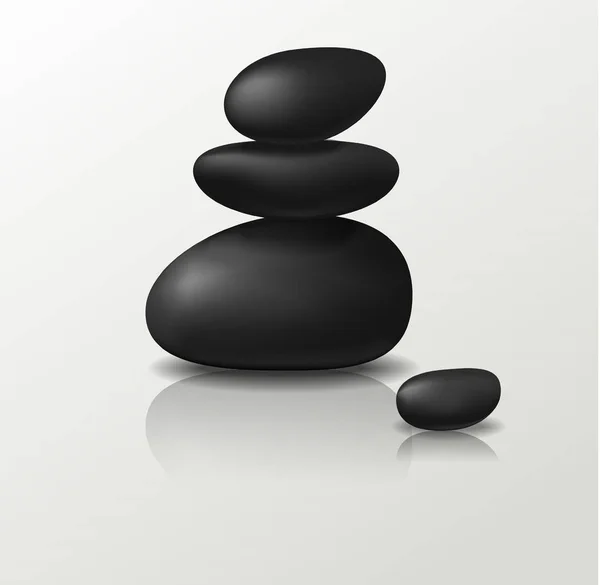 Realistic vector 3D zen stones — Stock Vector