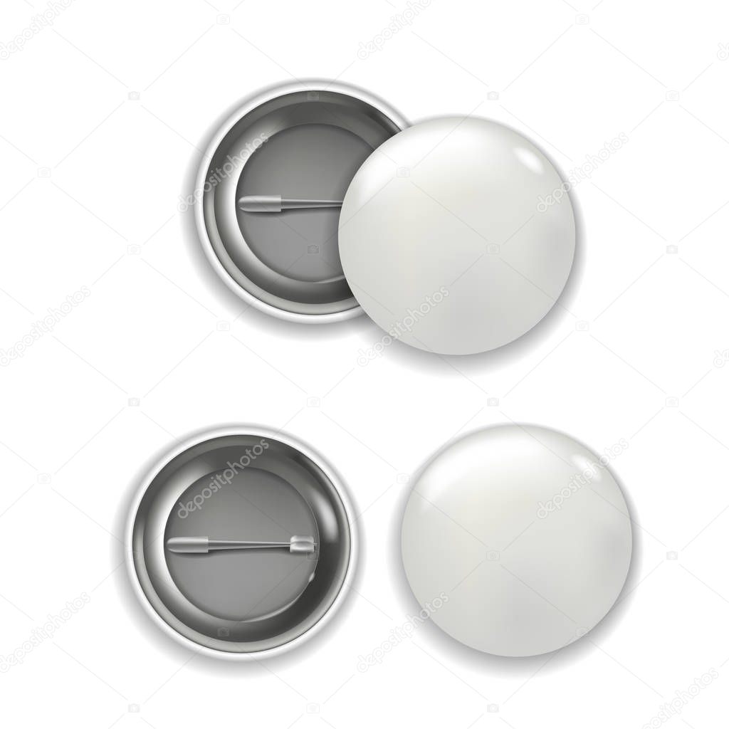 Round button badge pin.