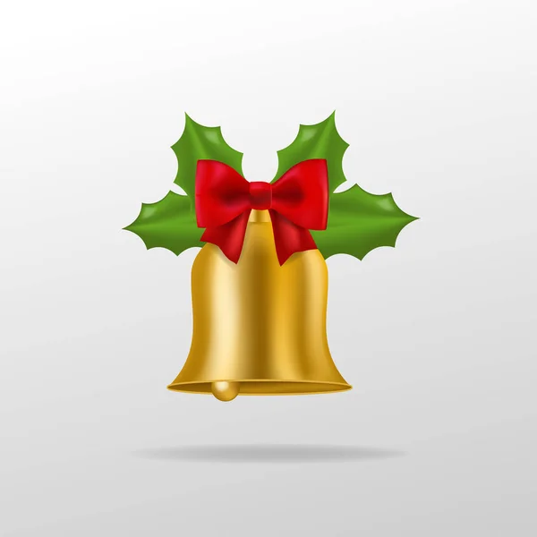 Gyllene jul bell — Stock vektor