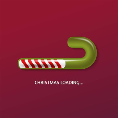  ilerleme çubuğu Noel şeker kamışı, vektör, illüstrasyon şeklinde