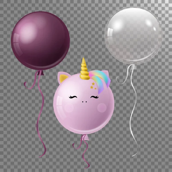 Set gri arka plan üzerinde vektör çizim gerçekçi yuvarlak balon,