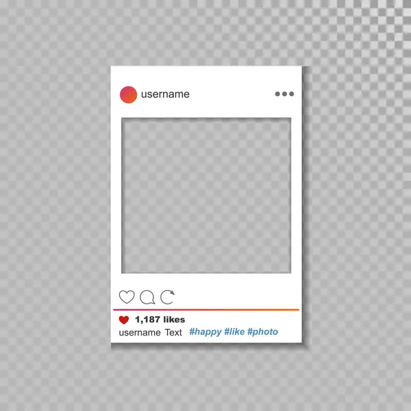 Шаблон фоторамки в социальной сети — стоковый вектор