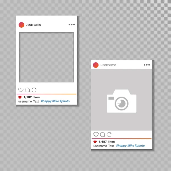 Modèles de cadre photo réseau social — Image vectorielle