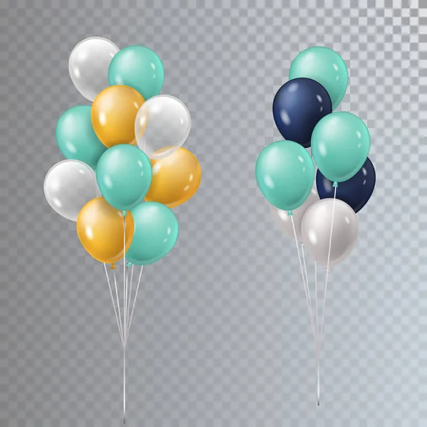 Kytice Barevné Helium Balónky Zaškrtnutých Pozadí — Stockový vektor