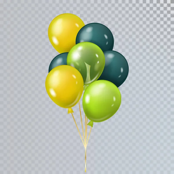 Vektor Realistická Partička Světlé Letní Helium Balónky Mřížku Přechodů — Stockový vektor