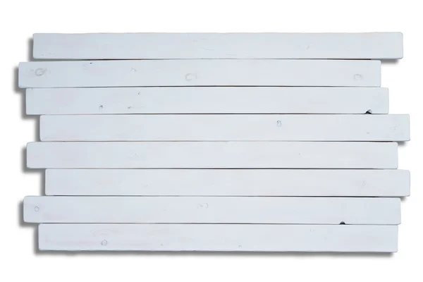 Planches en bois blanc sur fond blanc — Photo