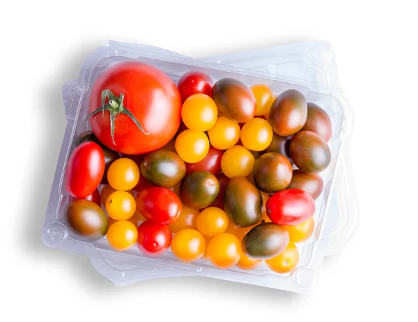 Vista de arriba hacia abajo en varios tomates — Foto de Stock