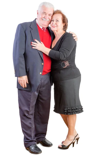 Loving elderly couple celebrating Valentines day — Stock Photo, Image