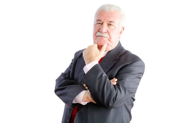 Thoughtful mature businessman in suit — Stock Photo, Image