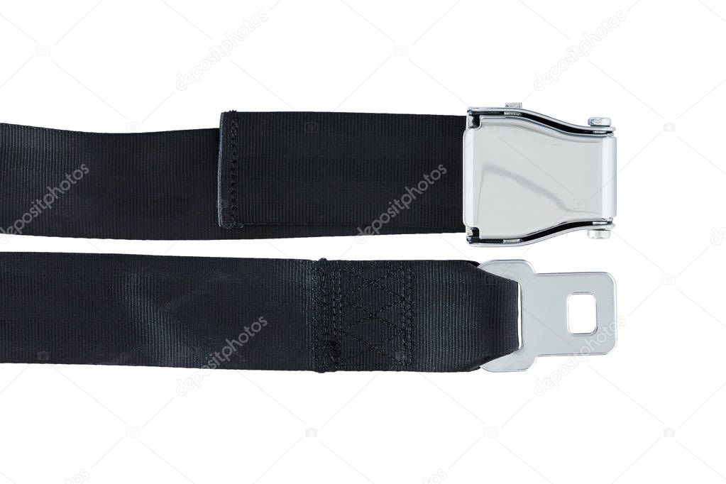 Male and Female side of Airplane Safety Seat Belts