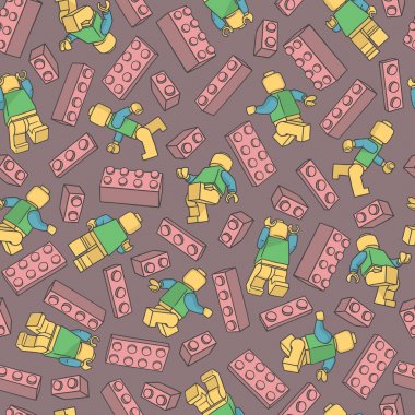 Lego karakterleri ve lego blokları ile Seamless Modeli