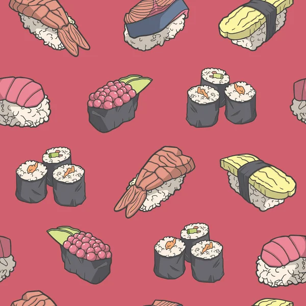 Japon tarzı suşi renk ile Seamless Modeli