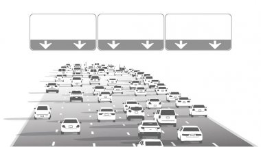Resimde boş işaretleri ile otoyol otoyol otoyol trafik