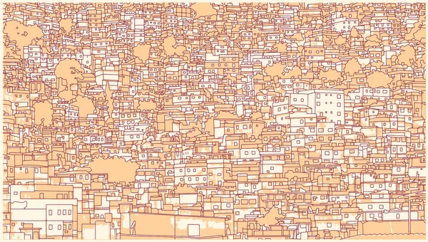 Achtergrond Illustratie Van Braziliaanse Stadsgezicht Met Woontoren Hoog Detail — Stockvector