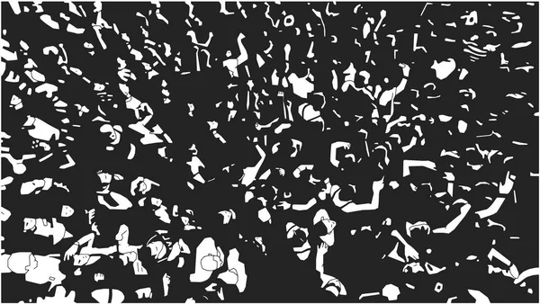 Иллюстрация Большой Толпы Людей Живом Мероприятии Черно Белом Цвете — стоковый вектор