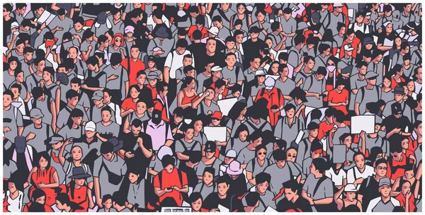 大規模な抗議群衆のイラスト — ストックベクタ