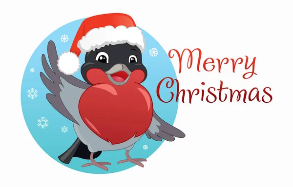 红腹灰雀在圣诞老人的帽子 — 图库矢量图片