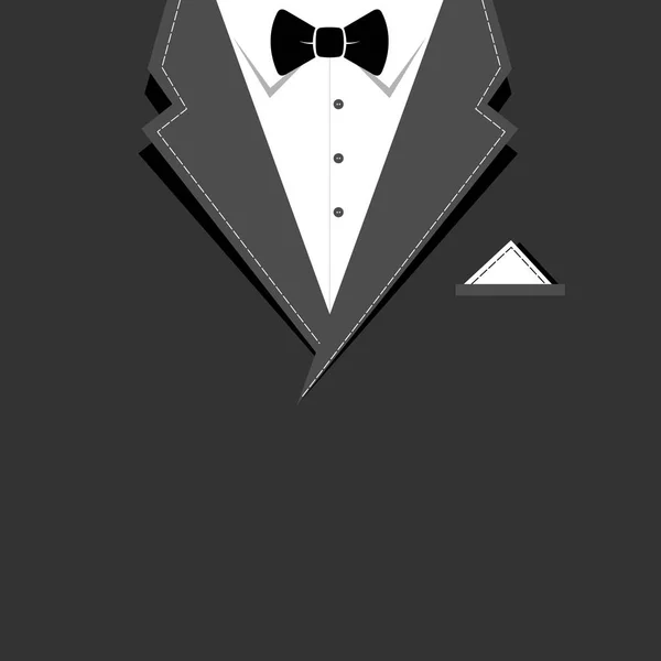 Illustrated Card Form Men Business Black Suit Black Tie — Stock Vector