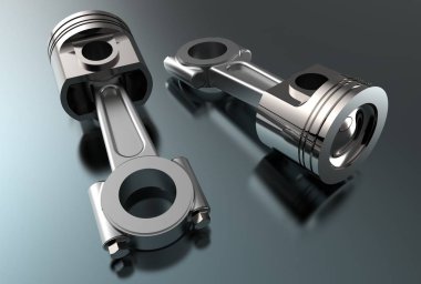 motor piston 3D çizimi