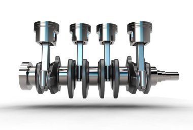 krank mili motor piston ile 3D çizimi