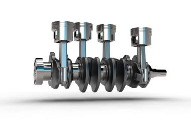krank mili motor piston ile 3D çizimi