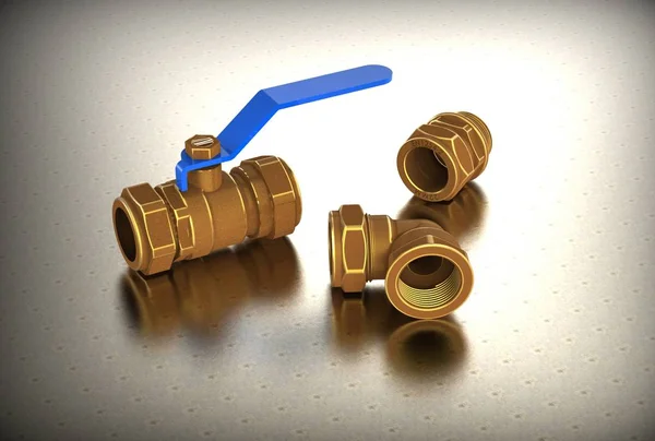 3d illustration of ball valves — Stock Photo, Image