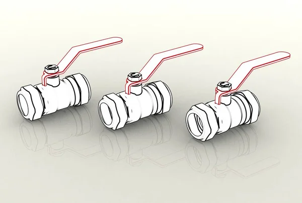 3D illustratie van kogelkranen — Stockfoto